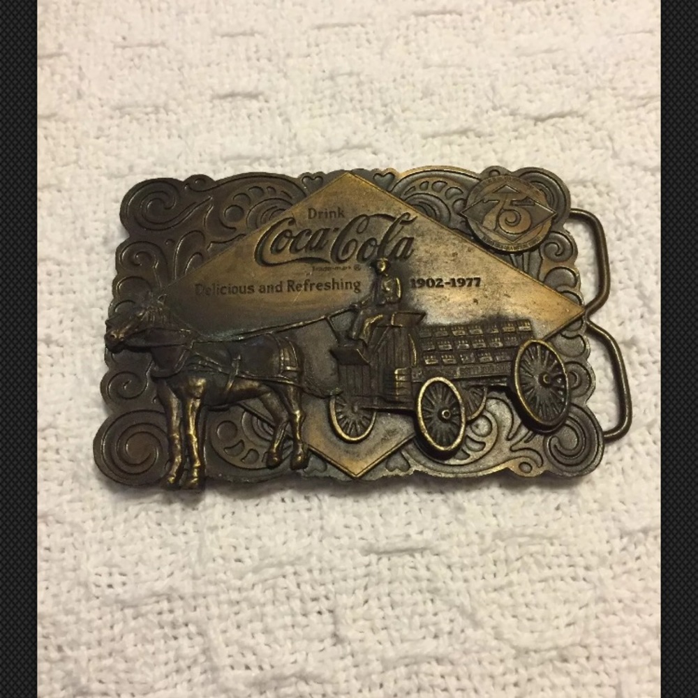 Coca Cola Belt Buckl1901 to 1976 75th Anniversary